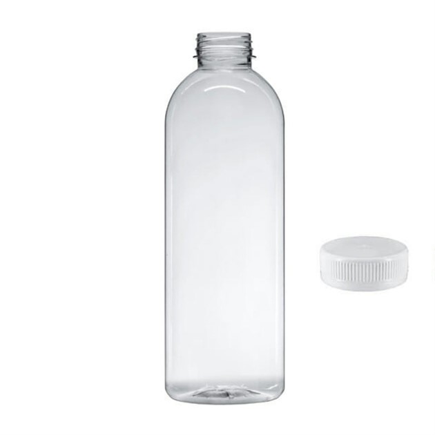 Plastflaska PET med kork 1000ml transparent